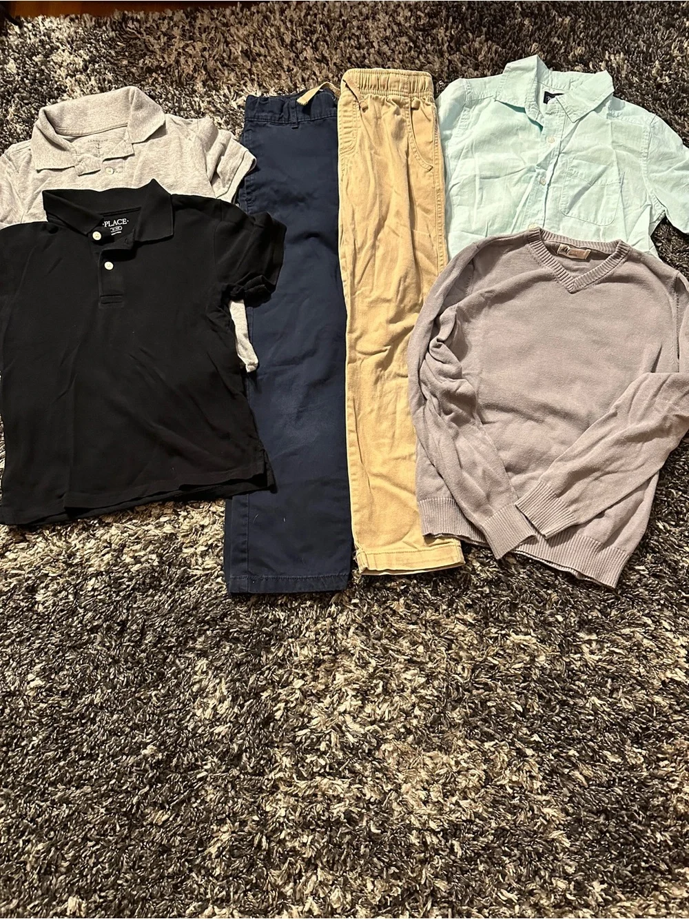 Boys School uniform bundle with Black Polo & Navy Pants size 8